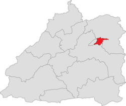 Location of the subdistrict region in Mangshi