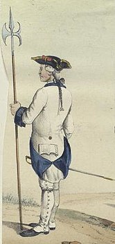 Uniform för underofficer vid det spanska Regimento de Saboya 1761.