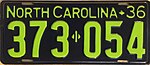 1936 North Carolina Nummernschild 373÷054.jpg