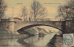 Sevran - Le 1er pont canal vue des plâtrières (1880)