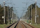 30. KWEin Abschnitt der Bahnstrecke zwischen den Stationen Rohatec und Bzenec-Přívoz, Tschechien.