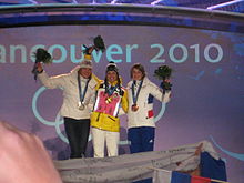 2010 Winter Olympics - Medalists for the Womens Pursuit Biathlon.jpg
