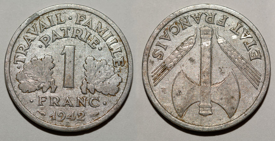 1 francs (1942).
