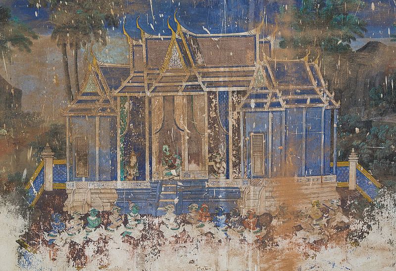 File:2016 Phnom Penh, Pałac Królewski, Malowidła przedstawiające sceny z Reamker (41).jpg