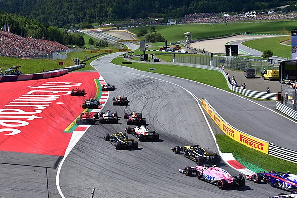 The start of the 2018 Austrian Grand Prix auto race