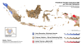 2024 Indonesian presidential election results map by city and regency (alternate colour scheme).svg