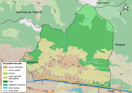 Mappa a colori che mostra l'uso del suolo.