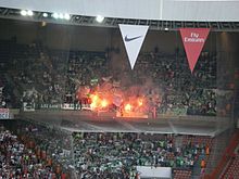 La tifoseria dell'ASSE in trasferta a Parigi nel 2008