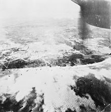 King Red (left), King Green and Jig Red (right) beaches from the air during the 50th Division landings Aerial Gold Beach.jpg