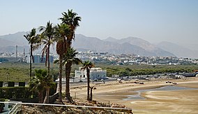 Sand flats on the edge of an Arabian city
