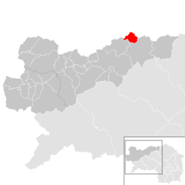 Poloha obce Altenmarkt bei Sankt Gallen v okrese Liezen (klikacia mapa)