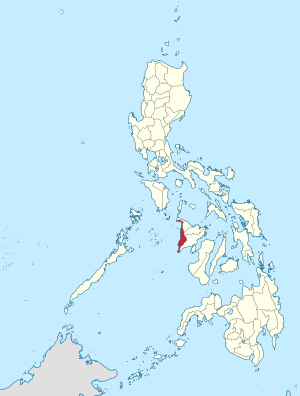 Мапа на Филипините со факти за Антике highlighted