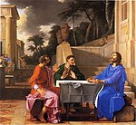 Laurent de La Hyre.jpg tarafından Emmaus hacılarına İsa'nın Görünüşü