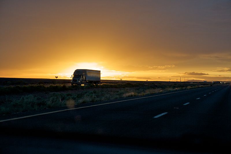 File:Arizona sunset with truck.jpg