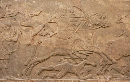 Assyrian relief of a mounted archer