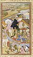 মুনিম খানের কাছ থেকে দাউদ খান একটি পোশাক নিচ্ছে