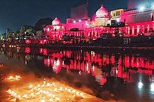 Deepawali being celebrated at Ram ki Paidi ghat on the banks of Sarayu river in Ayodhya