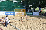 Deutsch: Beachhandball Europameisterschaften 2019 (Beach handball Euro); Tag 4: 5. Juli 2019 – Frauen, Viertelfinale, Niederlande-Griechenland 2:1 (25:12, 18:24, 7:6) English: Beach handball Euro; Day 4: 5 July 2019 – Quarter Final Women – Netherlands-Greece 2:1 (25:12, 18:24, 7:6)