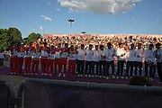 Deutsch: Beachhandball bei den Olympischen Jugendspielen 2018 in Buenos Aires; Tag 7, 13. Oktober 2018; Medaillenzeremonie Jungs - Gold: Spanien, Silber: Portugal, Bronze: Argentinien English: Beach handball at the 2018 Summer Youth Olympics in Buenos Aires at 13 October 2018 – Medal Ceremony Boys - Gold: Spain, Silver: Portugal, Bronze: Argentina Español: Handball de playa en los Juegos Olimpicos de la Juventud Buenos Aires 2018 en 13 de octubre de 2018 – Medalla Ceremonia para niños - Oro: España, Plata: Portugal, Bronce: Argentina