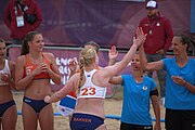 Deutsch: Beachhandball bei den Olympischen Jugendspielen 2018; Tag 5, 10. November 2018; Mädchen, Hauptrunde - Chinese Taipei (Taiwan)-Niederlande 1:2 English: Beach handball at the 2018 Summer Youth Olympics at 11 October 2018 – Girls Main Round – Chinese Taipei (Taiwan)-Netherlands 1:2