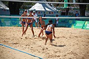 Deutsch: Beachvolleyball bei den Olympischen Jugendspielen 2018; Tag 8, 14. Oktober 2018; Mädchen, Achtelfinale – Mexiko-China 0:2 (15–21/16–21) English: Beach volleyball at the 2018 Summer Youth Olympics at 14 October 2018 – Girls Round of 16 – Mexico-China 0:2 (15–21/16–21)