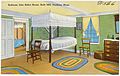 1930s postcard depicting a bedroom