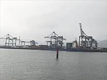 View of Belfast Container Terminal from Victoria Channel approach, April 2019 Belfast Container Terminal, April 2019.jpg