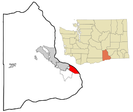 Benton County Washington Incorporated and Unincorporated areas Finley Highlighted.svg