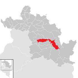 Poloha obce Bezau v okrese Bregenz (klikacia mapa)