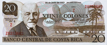 Miniatura para Billete de veinte colones costarricenses