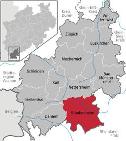 Läget för Blankenheim i Kreis Euskirchen