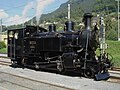 Dampflokomotive HG 3/4 3 mit gemischtem Adhäsions- und Zahnradantrieb der ehemaligen Brig–Furka–Disentis-Bahn (DFB), 2010 in Blonay