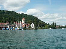 Blick auf Bodman vom Bodensee