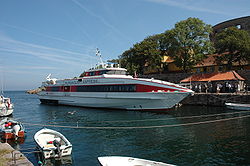 The ship as Bornholm Express in Christiansø.