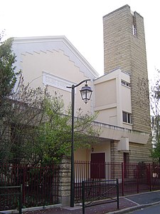 Le temple de l'église évangélique.