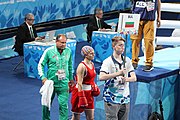 Deutsch: Boxen bei den Olympischen Jugendspielen 2018 Tag 12, 18. Oktober 2018 - Kampf um die Bronzemedaille im Fliegengewicht Mädchen – Heaven Destiny Garcia (USA, blau) schlägt Goryanana Stoeva (Bulgarien, rot) 5-0; Ringrichter ist Ishanguly Meretnyyazov (Turkmenistan). English: Boxing at the 2018 Summer Youth Olympics on 18 October 2018 – Girl's flyweight Bronze Medal Bout - Heaven Destiny Garcia (USA, blue) beats Goryanana Stoeva (Bulgaria, red) 5-0; Referee is Ishanguly Meretnyyazov (Turkmenistan). Español: Boxeo en los Juegos Olímpicos Juveniles de Verano de 2018 en 18 de octubre de 2018 - Combate a medalla de bronce de peso mosca para mujeres: Heaven Destiny Garcia (Estados Unidos, azul) le gana a Goryanana Stoeva (Bulgaria, roja) 5-0; El árbitro es Ishanguly Meretnyyazov (Turkmenistán).