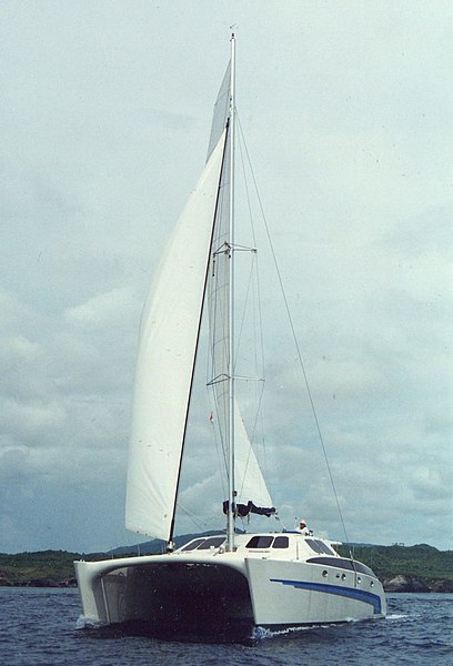 File:Brady 45' strip-built catamaran with fractional Bermuda rig.jpg