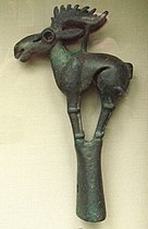 Sommet de hampe en forme d'élan, bronze, VIe~Ve siècle av. J.-C., British Museum.