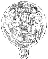 Menrva mit Helm, Tierfell und den Maris-Babys (325–300 v. Chr.)