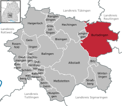 Elhelyezkedése Baden-Württemberg térképén