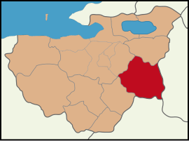 Map showing İnegöl District in Bursa Province