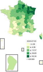 フランスにおける2019年コロナウイルス感染症の流行状況のサムネイル