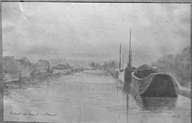 Le port de Reims en 1869, Eugène Auger, actuel port de plaisance,