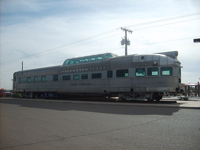 California Zephyr railcar at the Maricopa, AZ Amtrak station