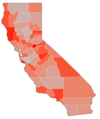 Percentage of each California County voting no on 2012 California Proposition 31 in the 2012 general election