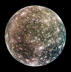 Hình ảnh Callisto thu được năm 2001 bởi tàu vũ trụ Galileo của NASA (Courtesy NASA/JPL-Caltech)