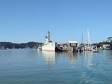 HMNZS Canterbury at Opua in June 2007, with the last of her equipment being taken off-board Canterbury At The Opua Quay.jpg