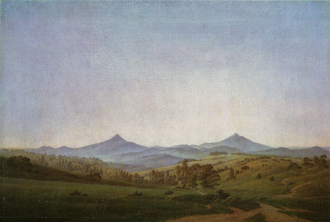 Paysage de Bohême avec le mont Milleschauer