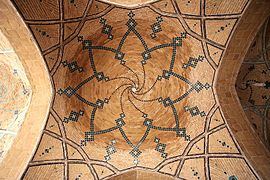 Ceiling inside Agha Bozorg Mosque in Kashan, Iran.JPG