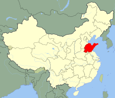 Location of Shandong province in China China Shandong.svg